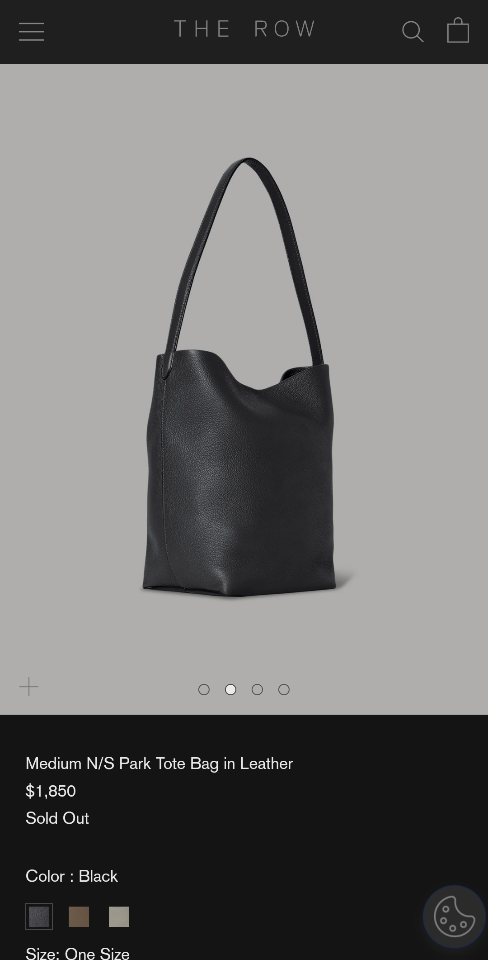 The Row Medium N/S Park Tote Bag in Leather black 30X28X15.5cm-duoc-ban-tai-Hvip Bags and Accessories
