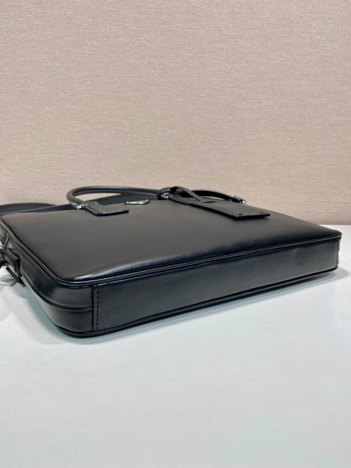 Prada Saffiano leather bag black 0368 37x28x3.5cm -duoc-ban-tai-Hvip Bags and Accessories