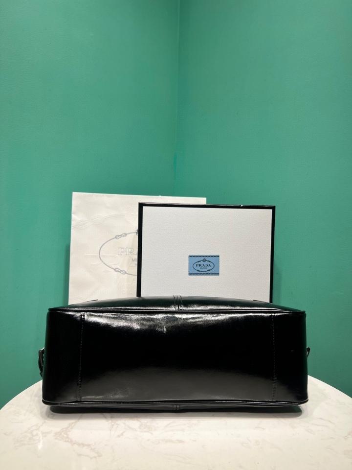 Prada Leather shoulder bag black 2VH187 35x22x12cm-duoc-ban-tai-Hvip Bags and Accessories
