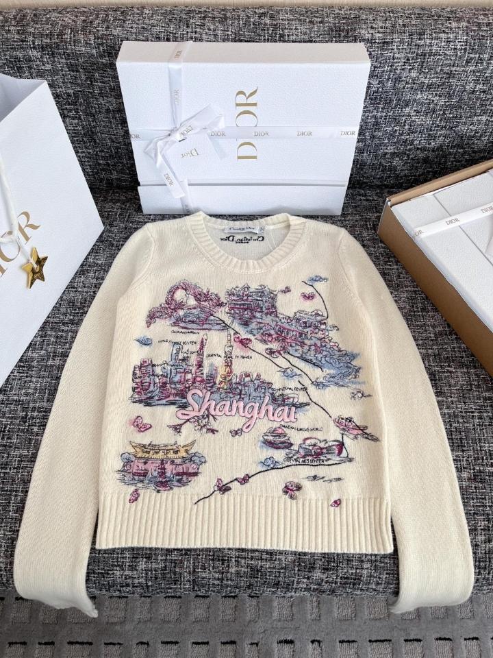 Dior Souvenir Embroidered Sweater
White Multicolor Cashmere Knit
544S57PR331-duoc-ban-tai-Hvip Shoes and Clothes