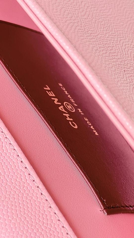 Chanel Clutch with Leather Strap   Grained Shiny Calfskin & Gold-Tone Metal,pink AP5068 11.5x17x5cm-duoc-ban-tai-Hvip Bags and Accessories