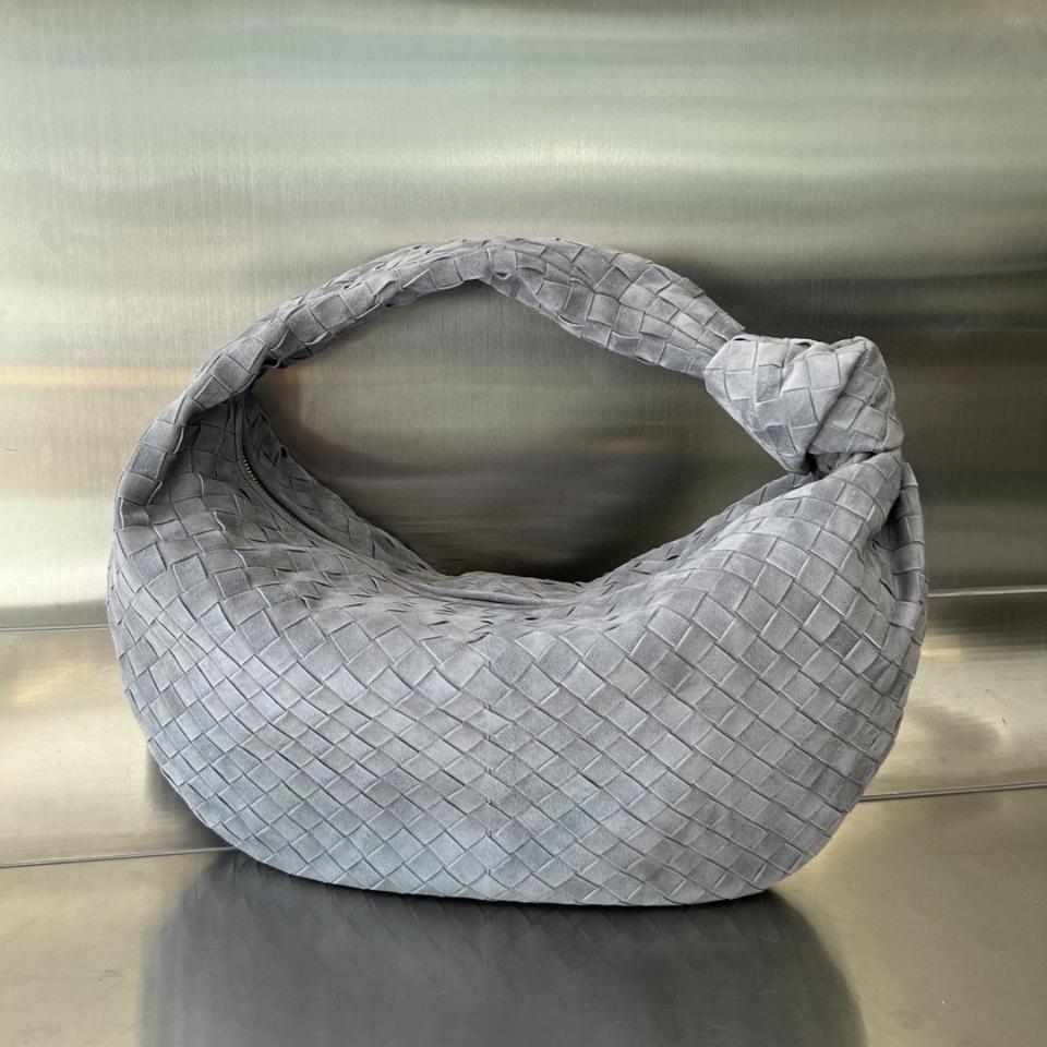 Bottega Veneta Jodie dark grey suede 600261 48x40x16cm-duoc-ban-tai-Hvip Bags and Accessories