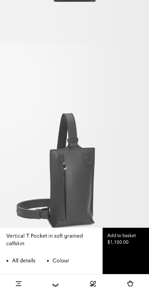 Loewe Vertical T Pocket in soft grained calfskin blue C660P02X0122*6.5*13 11039-duoc-ban-tai-Hvip Bags and Accessories