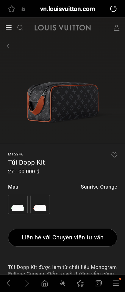Louis Vuitton M15246
Túi Dopp Kit 28 x 15 x 16.5cm -duoc-ban-tai-Hvip Bags and Accessories