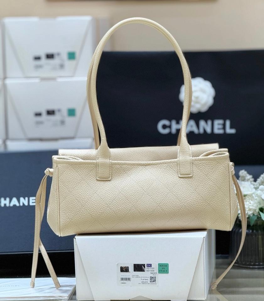 Chanel Small Shopping Bag   Grained Calfskin & Gold-Tone Metal ivory 15*30.5*11.5cm AS6288-duoc-ban-tai-Hvip Bags and Accessories