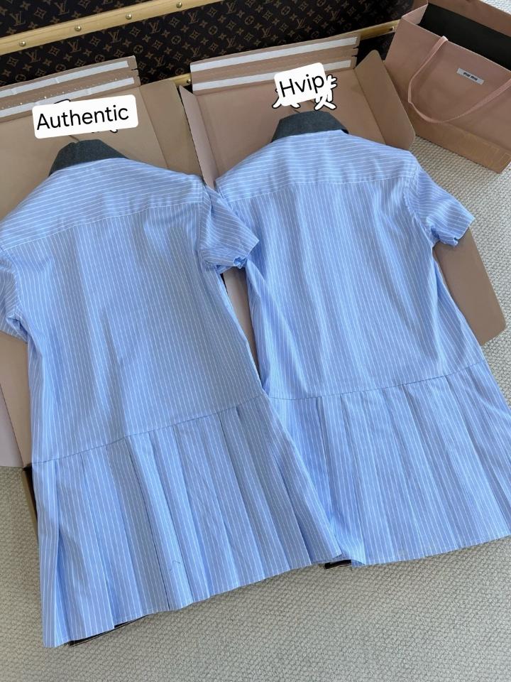 Miu Miu Pleated striped dress MF5399-duoc-ban-tai-Hvip Shoes and Clothes