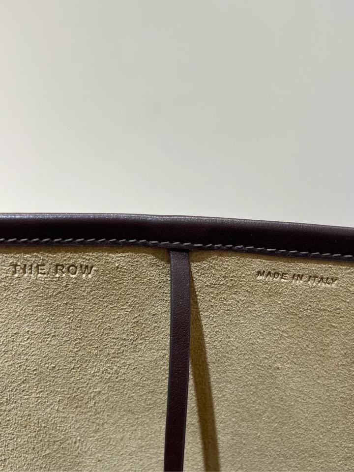 THE ROW Medium N/S Park smooth calfskin leather tote bag Chestnut 30X28X15.5cm -duoc-ban-tai-Hvip Bags and Accessories