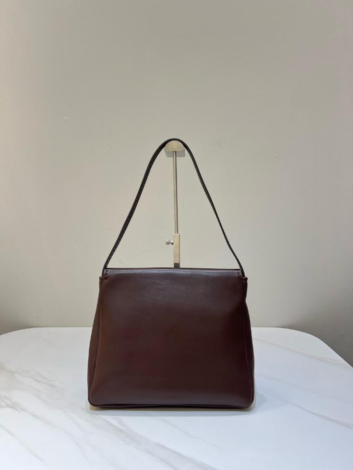 The Row Nuance Hobo Bag in sleek nappa Leather Dark brown 27.9 x 7.6 x22.1 cm -duoc-ban-tai-Hvip Bags and Accessories