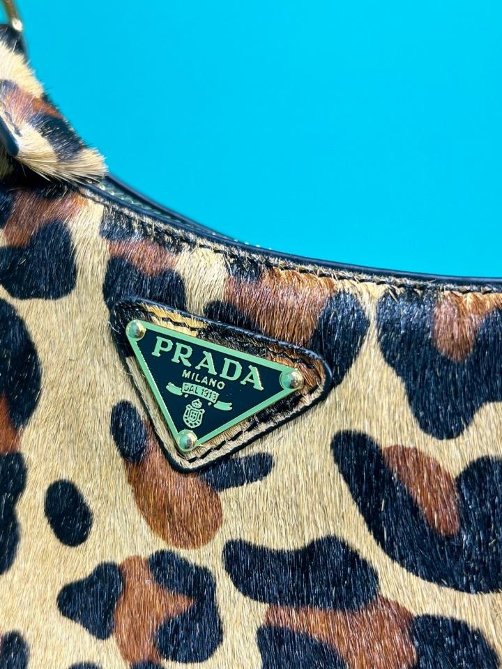 Prada Re-Edition mini printed leather bag honey 1BC204 23x17x6.5cm-duoc-ban-tai-Hvip Bags and Accessories