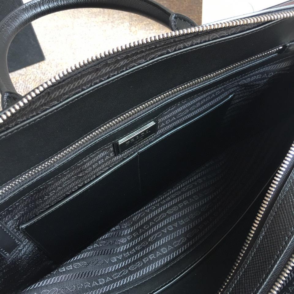 Prada Saffiano Leather briefs bag black 2VE366B 36x28cm-duoc-ban-tai-Hvip Bags and Accessories