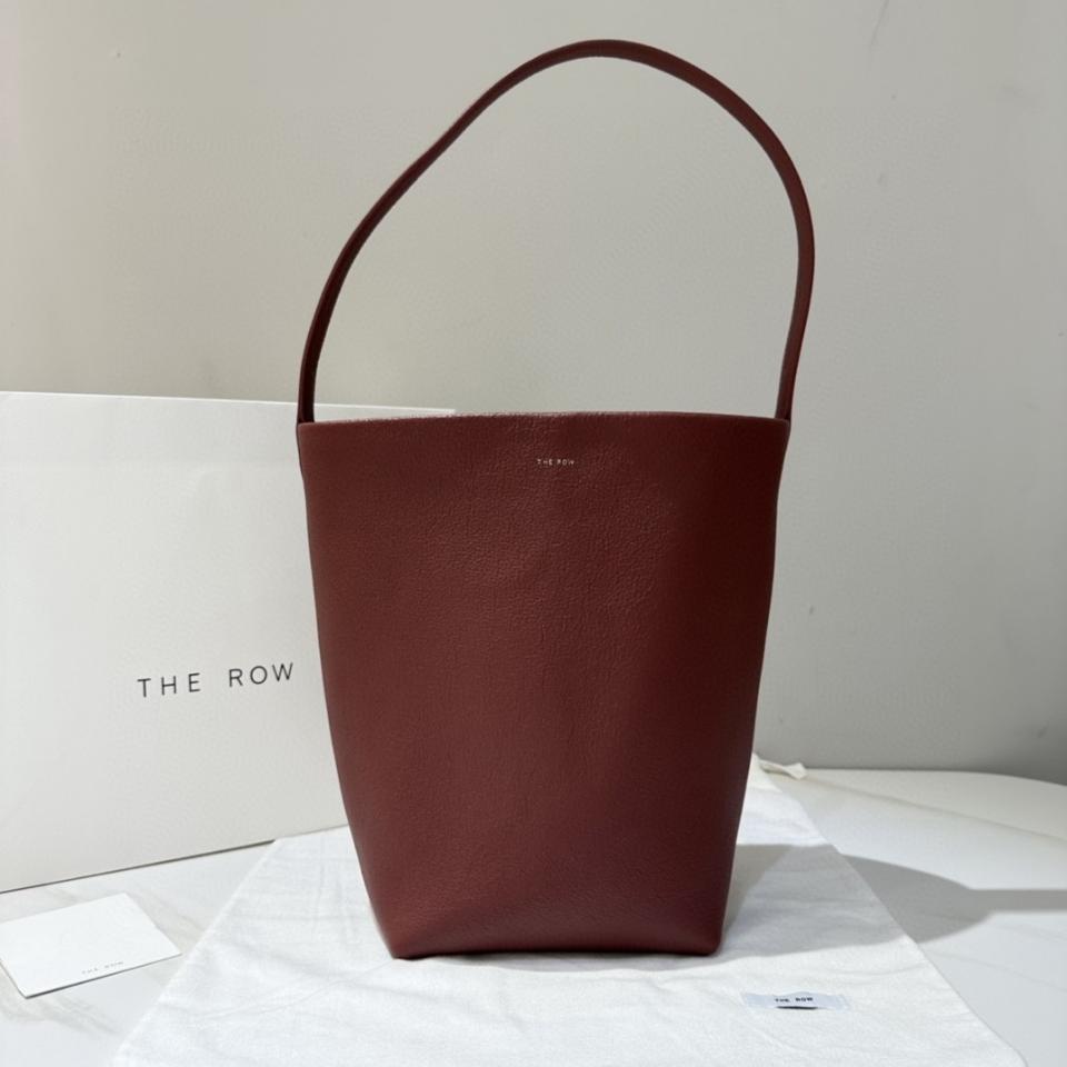 The Row Medium N/S Park Tote Bag in Leather Burnt Wood 30X28X15.5cm-duoc-ban-tai-Hvip Bags and Accessories
