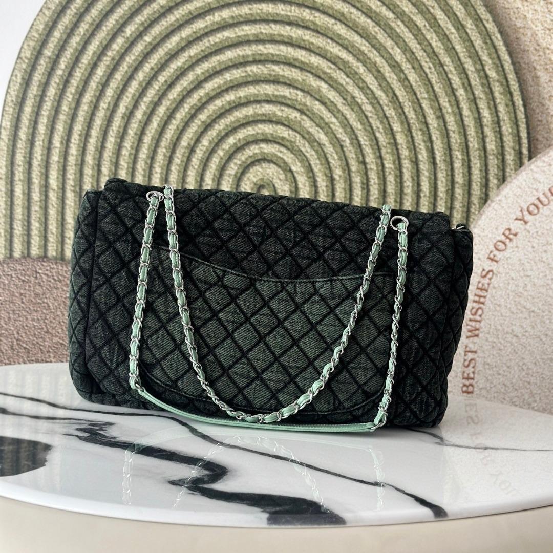 Chanel Denim Quilted Denimpression Flap Blue Black 3101 39×26×11cm-duoc-ban-tai-Hvip Bags and Accessories