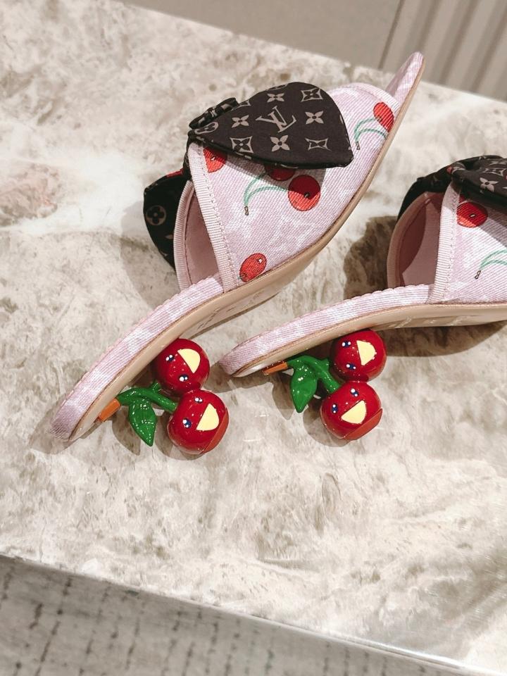 Louis Vuitton LV x TM Cherie Mules pink 55mm (1)-duoc-ban-tai-Hvip Shoes and Clothes