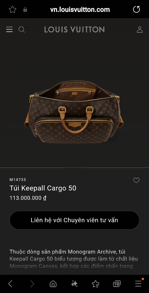 Louis Vuitton M14735
Túi Keepall Cargo 50 23 x 29 x 52cm (1)-duoc-ban-tai-Hvip Bags and Accessories