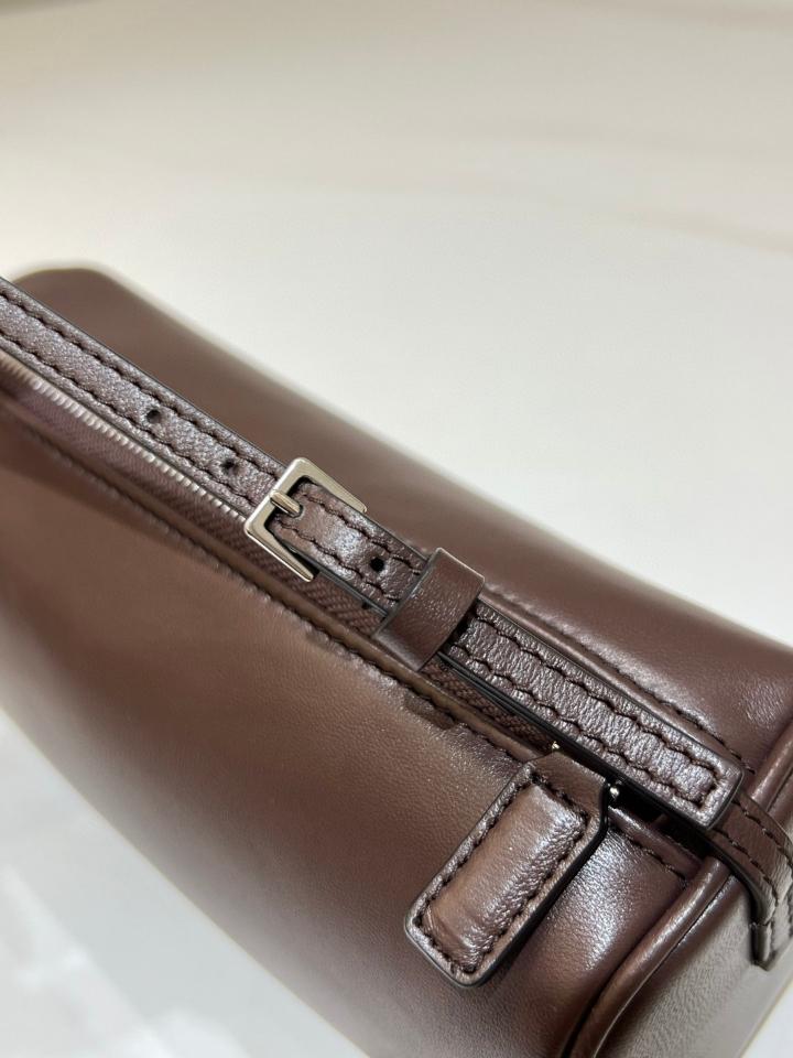 The Row 90's Bag in smooth calfskin Leather brown Melange 19.5x10x 8cm -duoc-ban-tai-Hvip Bags and Accessories