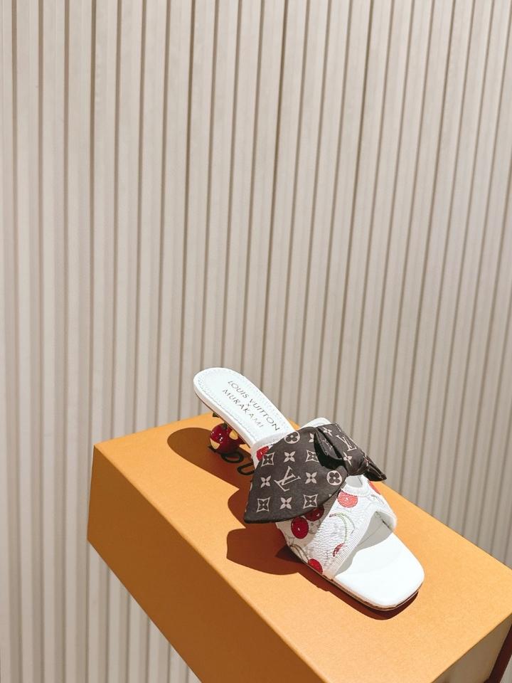 Louis Vuitton LV x TM Cherie Mules leather white🍒 55mm (1)  -duoc-ban-tai-Hvip Shoes and Clothes