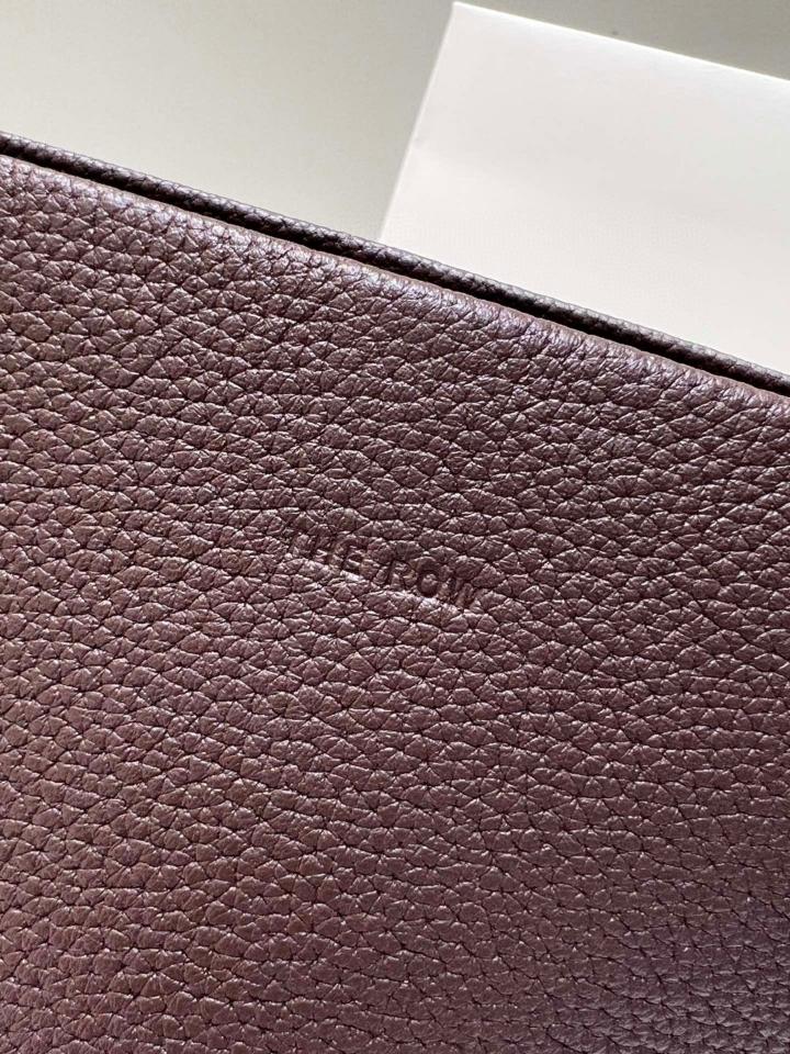 The Row Small N/S Park Tote Bag in Leather  dark brown 24X22X11cm -duoc-ban-tai-Hvip Bags and Accessories