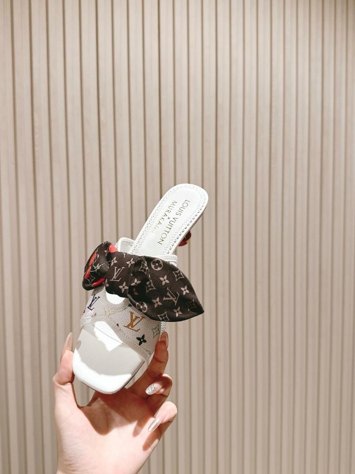 Louis Vuitton LV x TM Cherie Mules leather white logo 55mm (1) -duoc-ban-tai-Hvip Shoes and Clothes