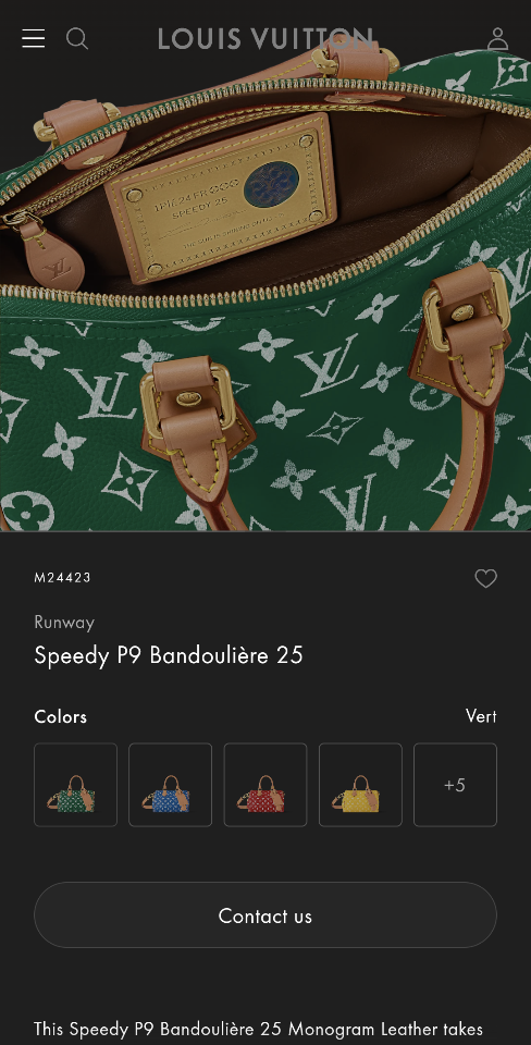 Louis Vuitton M24423
Runway
Speedy P9 Bandoulière 25 25*15*15CM L1-duoc-ban-tai-Hvip Bags and Accessories