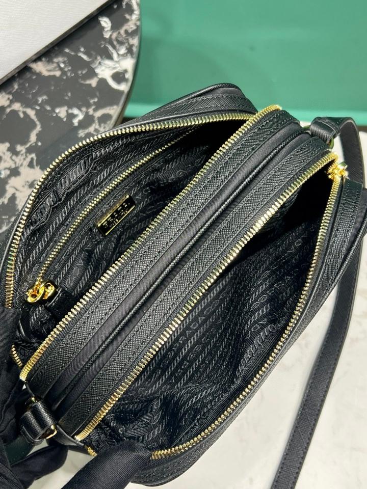 Prada Re-Edition 1978 medium Re-Nylon and Saffiano leather shoulder bag black 1BH218 21*17*8cm-duoc-ban-tai-Hvip Bags and Accessories