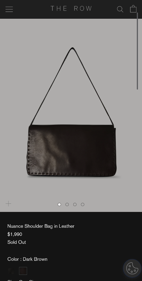 The Row Nuance Shoulder Bag sleek nappa Leather Dark brown 24x4x15cm-duoc-ban-tai-Hvip Bags and Accessories