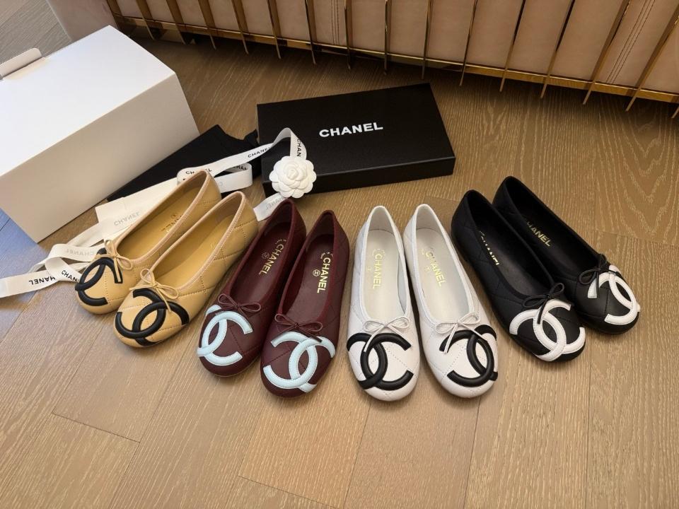 Chanel Ballet flats Lambskin burgundy and light blue G47163 -duoc-ban-tai-Hvip Shoes and Clothes