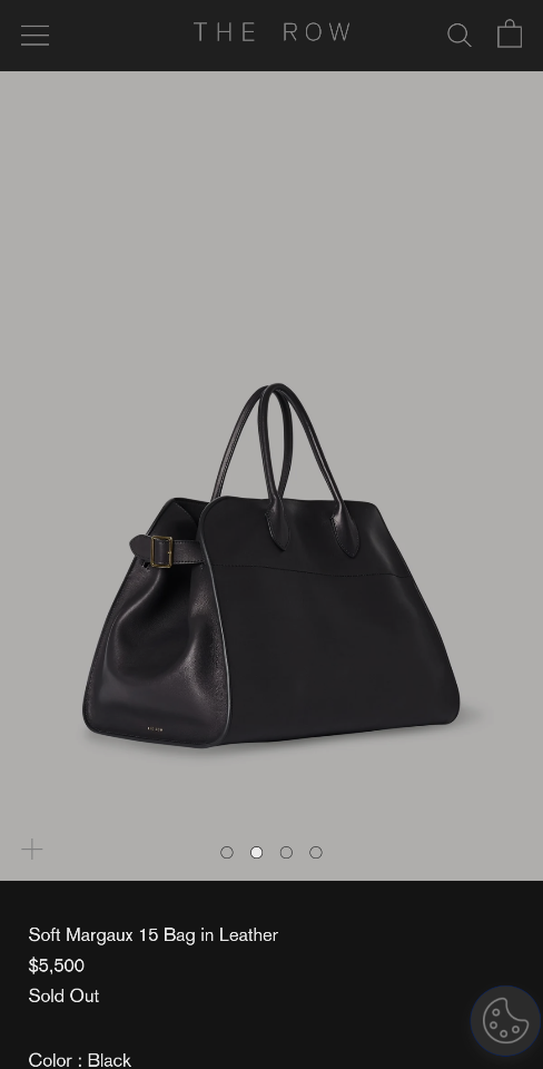 The Row Soft Margaux 15 Bag in Leather  black 38.5x16x30cm-duoc-ban-tai-Hvip Bags and Accessories