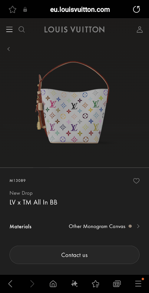 Louis Vuitton M13089
New Drop
LV x TM All In BB 16*18*12cm-duoc-ban-tai-Hvip Bags and Accessories