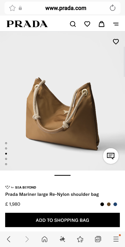 Prada Mariner large Re-Nylon shoulder bag Brandy 1BC244 48x39x14cm-duoc-ban-tai-Hvip Bags and Accessories