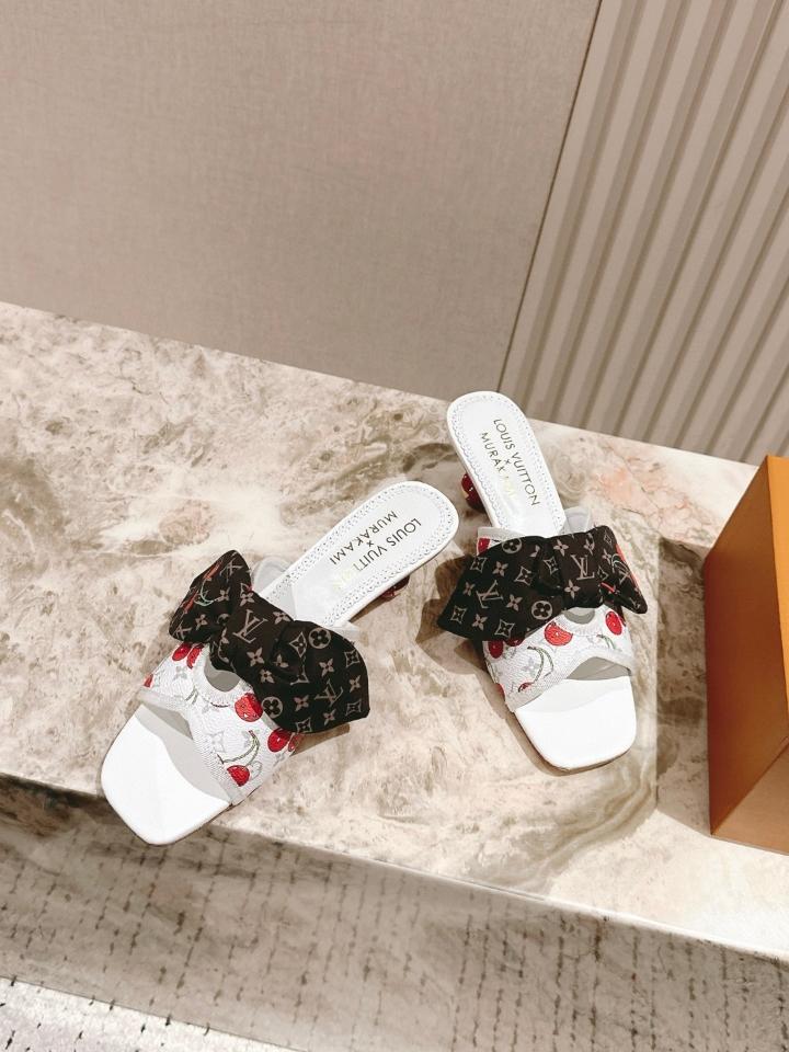 Louis Vuitton LV x TM Cherie Mules leather white🍒 55mm (1)  -duoc-ban-tai-Hvip Shoes and Clothes