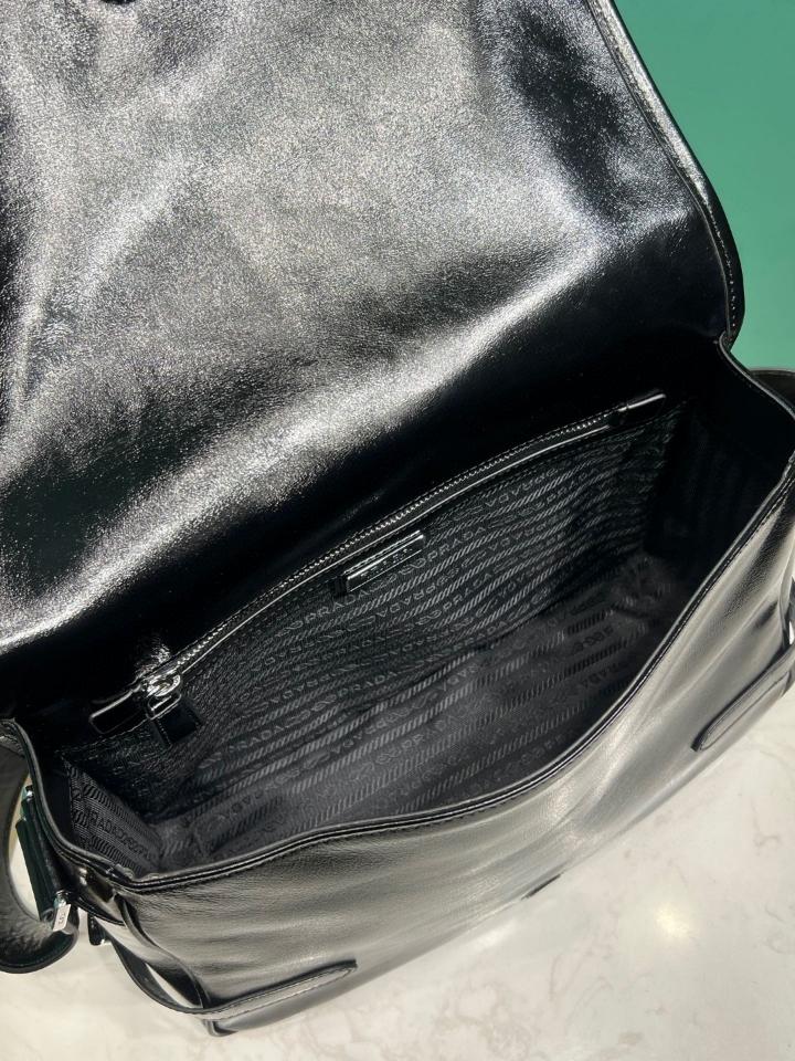 Prada Leather shoulder bag black 2VD073 30x20x11cm-duoc-ban-tai-Hvip Bags and Accessories