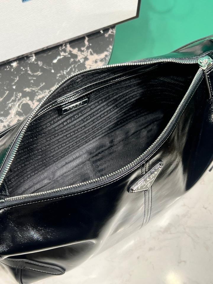 Prada Leather shoulder bag black 2VH187 35x22x12cm-duoc-ban-tai-Hvip Bags and Accessories