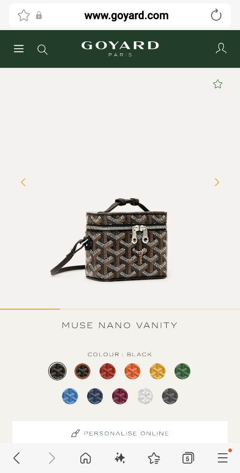 Goyard Muse Nano Vanity black 11X6.5X9cm-duoc-ban-tai-Hvip Bags and Accessories