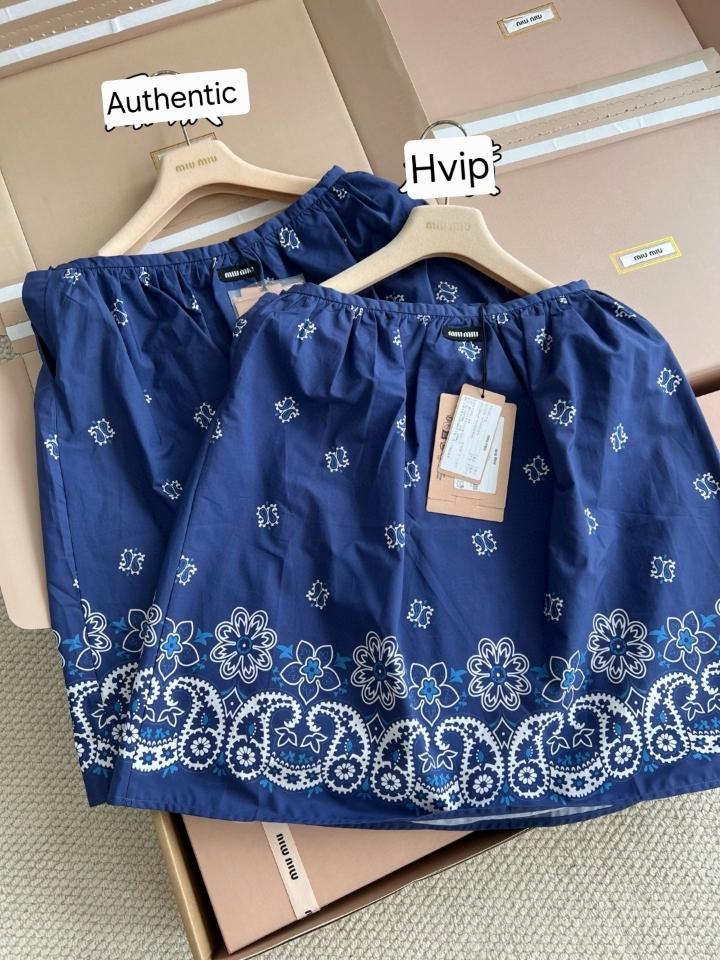 Miu Miu Printed slubbed poplin skirt MG2425-duoc-ban-tai-Hvip Shoes and Clothes