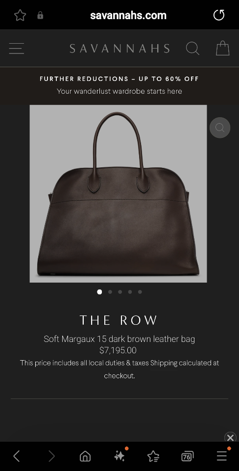 The Row Soft Margaux 15 Bag in Leather  Dark brown 38.5x16x30cm-duoc-ban-tai-Hvip Bags and Accessories