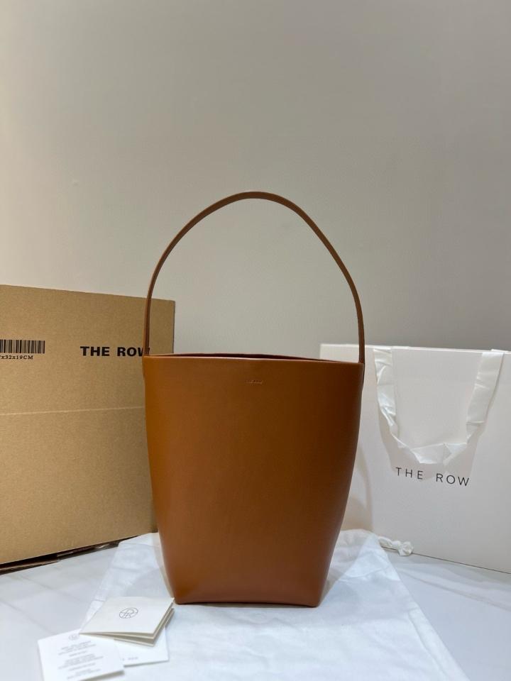 THE ROW Medium N/S Park smooth calfskin leather tote bag brown 30X28X15.5cm -duoc-ban-tai-Hvip Bags and Accessories