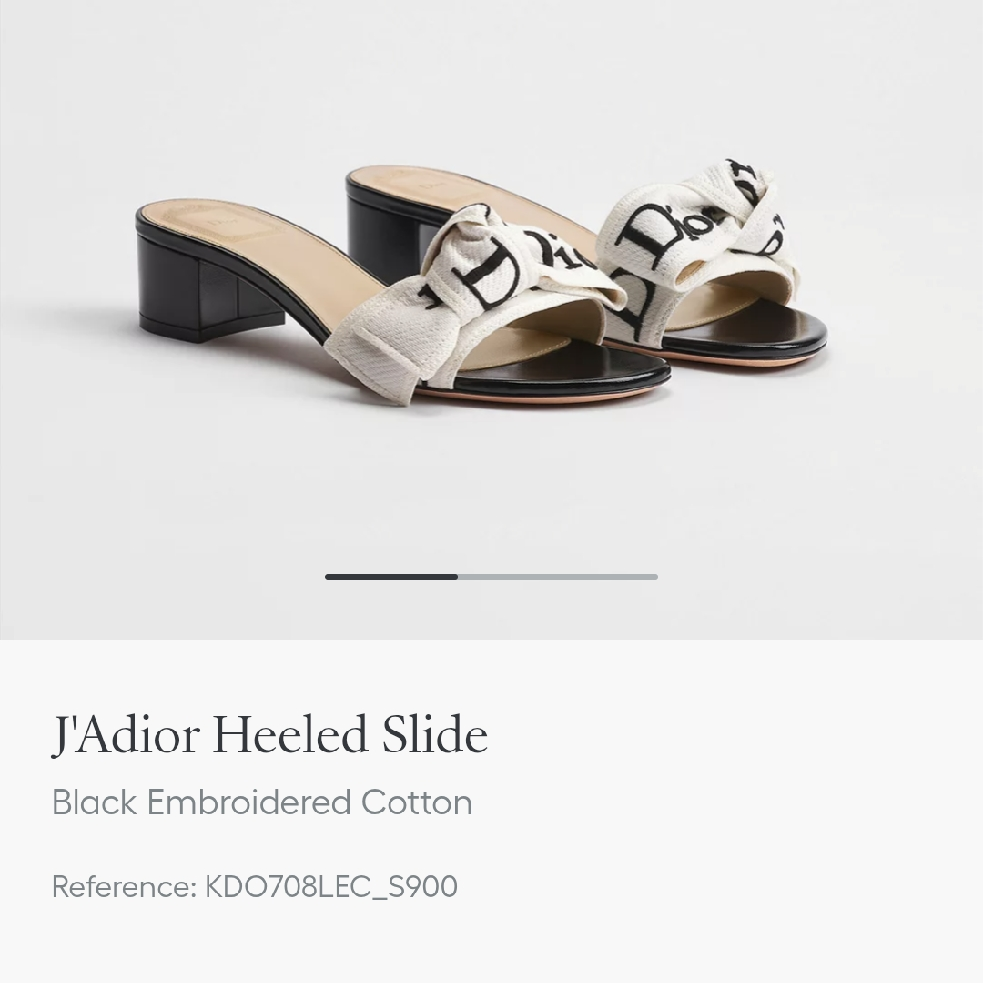 Dior J'Adior Heeled Slide Embroidered Cotton-duoc-ban-tai-Hvip Shoes and Clothes