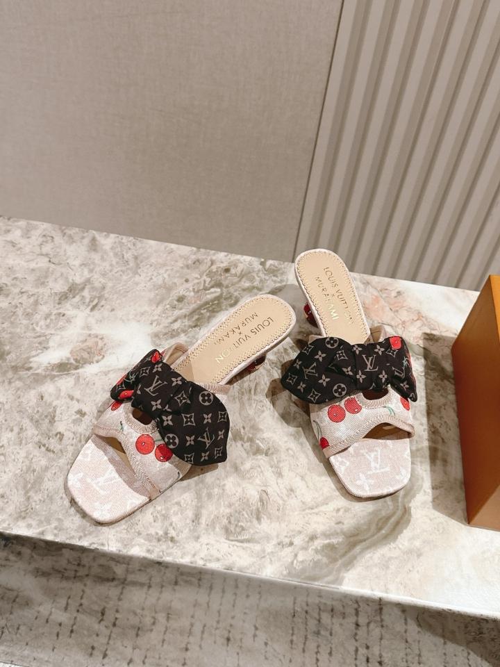 Louis Vuitton LV x TM  Cherie Mules beige 🍒55mm (1) -duoc-ban-tai-Hvip Shoes and Clothes