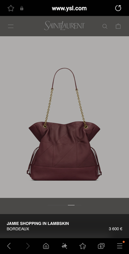 Saint Laurent JAMIE SHOPPING Medium in lambskin
Bordeaux  809824 35x35×10cm (1)-duoc-ban-tai-Hvip Bags and Accessories