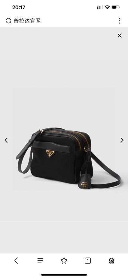 Prada Re-Edition 1978 medium Re-Nylon and Saffiano leather shoulder bag black 1BH218 21*17*8cm-duoc-ban-tai-Hvip Bags and Accessories