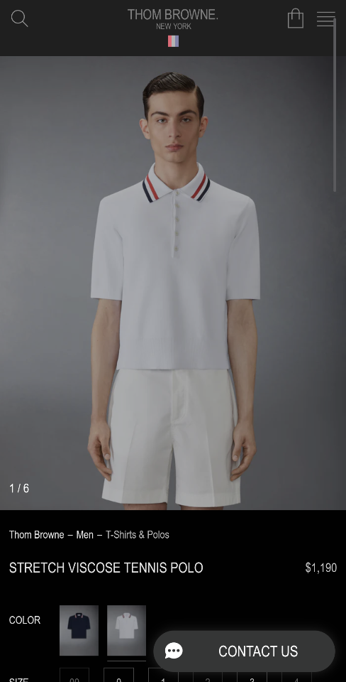 Thom Browne STRETCH VISCOSE TENNIS POLO white-duoc-ban-tai-Hvip Shoes and Clothes
