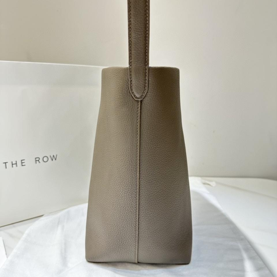 The Row Medium N/S Park Tote Bag in Leather Dark Olive 30X28X15.5cm -duoc-ban-tai-Hvip Bags and Accessories