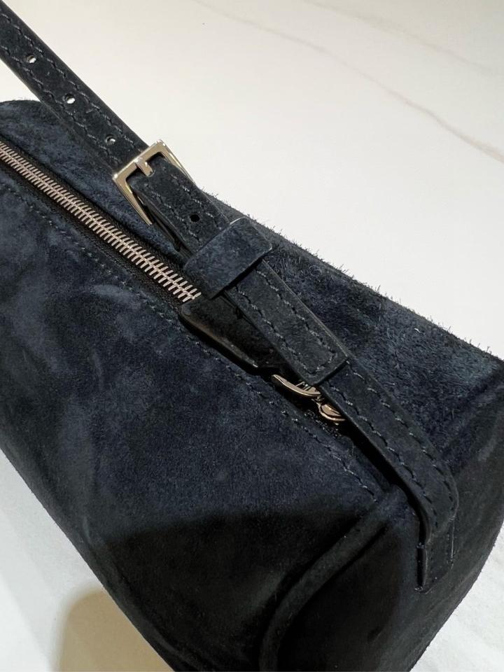 The Row 90's Bag in Nubuck dark black 19.5x10x8cm -duoc-ban-tai-Hvip Bags and Accessories