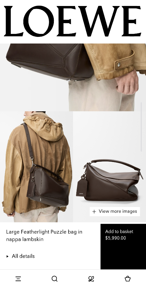 Loewe Large Featherlight Puzzle bag in nappa lambskin B510PNLX02 33*14.7*21.5CM Dark Chestnut -duoc-ban-tai-Hvip Bags and Accessories