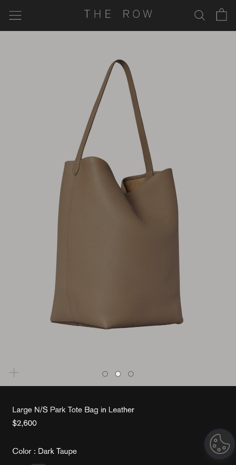 The Row Large N/S Park Tote in Leather Dark Taupe 44X38X21cm -25cm -duoc-ban-tai-Hvip Bags and Accessories