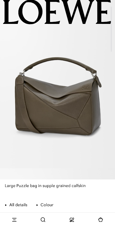 Loewe Large Puzzle bag in supple grained calfskin B510PNLX03 Tundra -duoc-ban-tai-Hvip Bags and Accessories