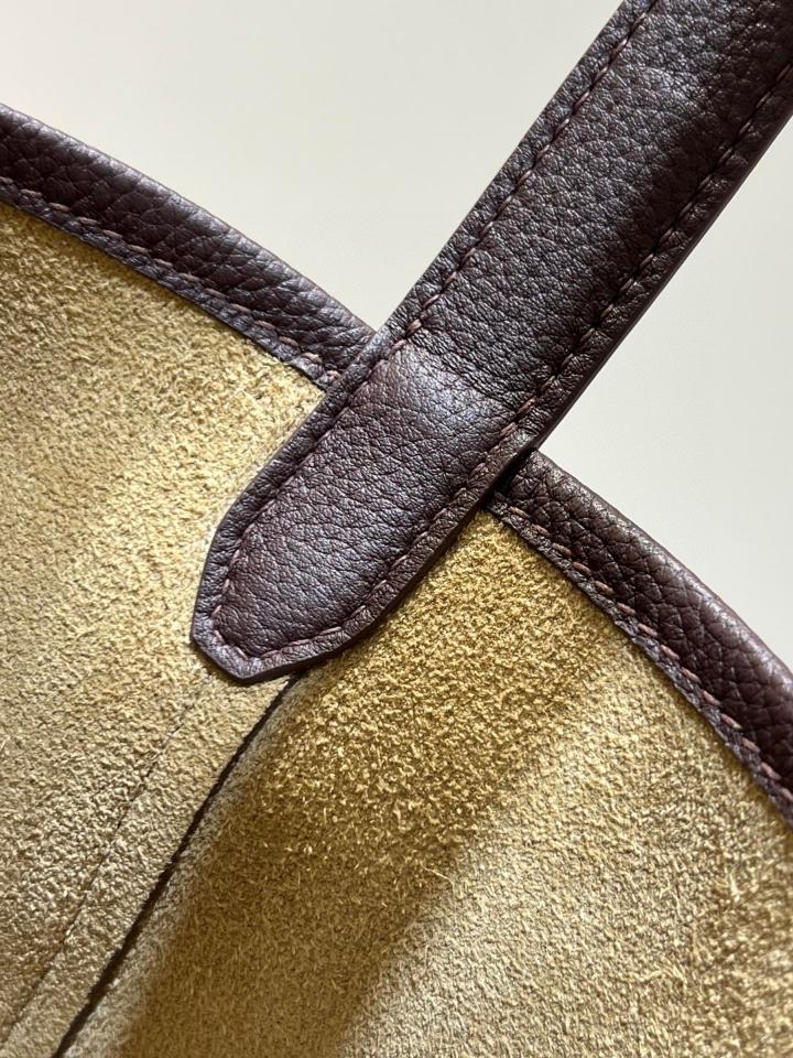 The Row Small N/S Park Tote Bag in Leather  dark brown 24X22X11cm -duoc-ban-tai-Hvip Bags and Accessories