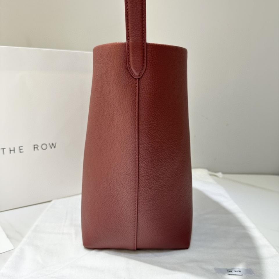 The Row Medium N/S Park Tote Bag in Leather Burnt Wood 30X28X15.5cm-duoc-ban-tai-Hvip Bags and Accessories
