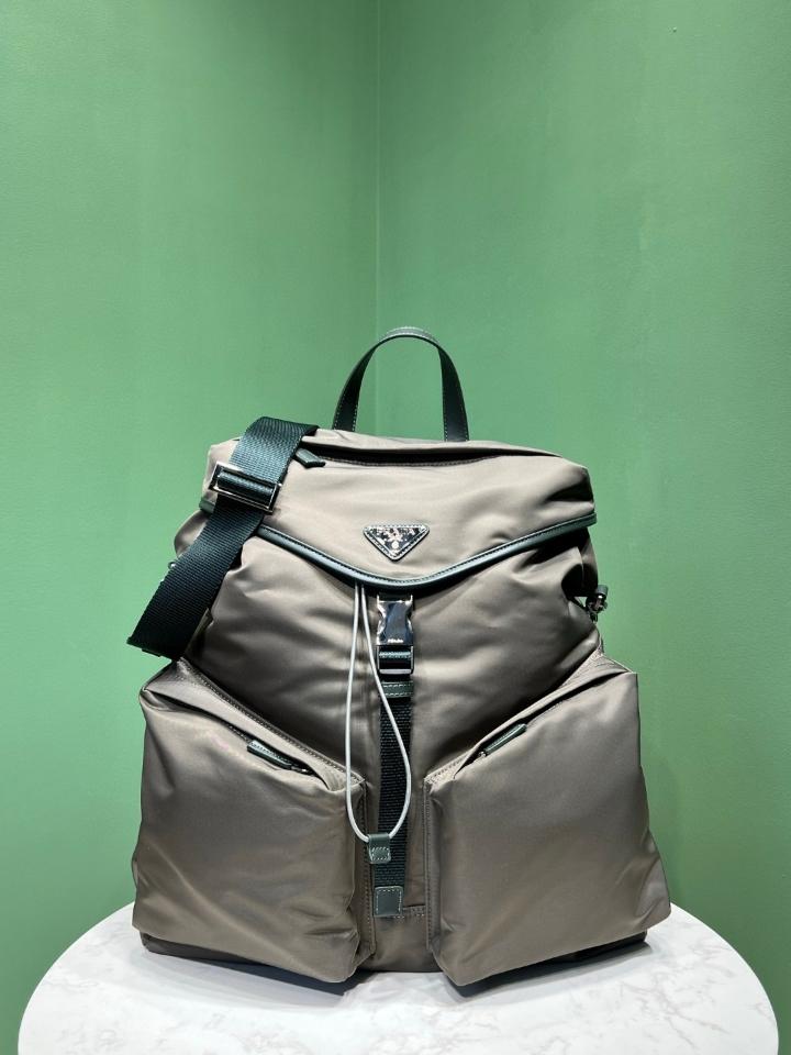 Prada Re-Nylon backpack grey 2VZ108 30x38x17cm-duoc-ban-tai-Hvip Bags and Accessories
