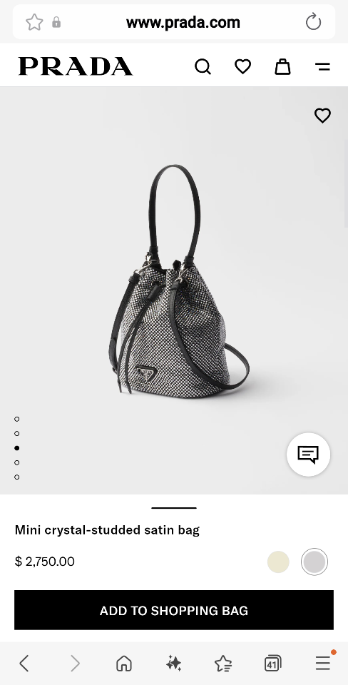 Prada 
Mini crystal-studded satin bag Crystal 1BE067 16x2110cm-duoc-ban-tai-Hvip Bags and Accessories